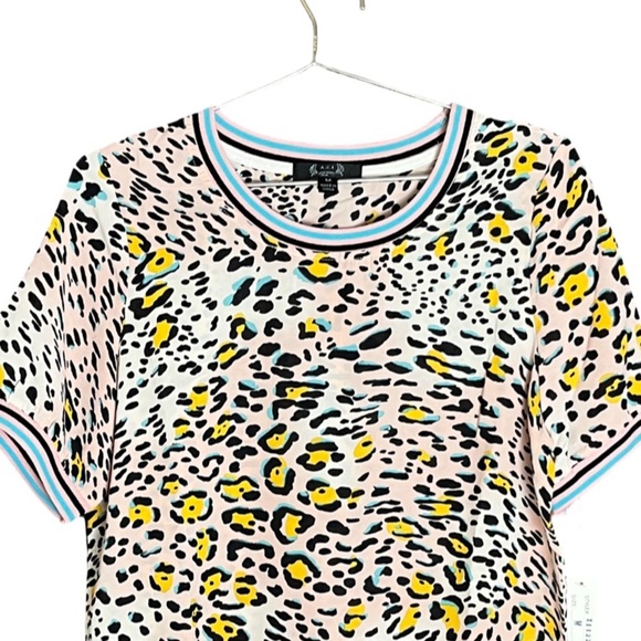 NWT A.Z.I. New York Pastel Relaxed fit Leopard Print Blouse Size M - Picture 4 of 14